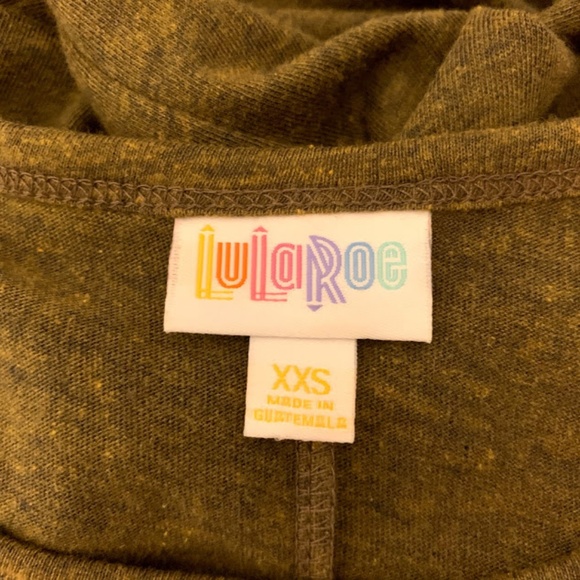 LuLaRoe Heathered Solid Army Green Carly Dress - Picture 6 of 7